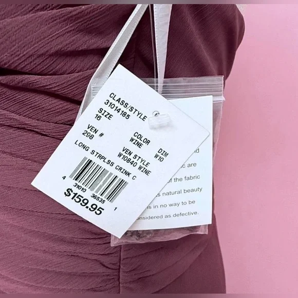 David’s Bridal Wine Colored Evening Gown - Picture 3 of 8